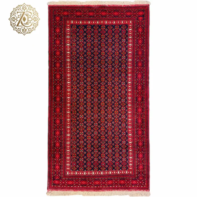 فرش دستبافت 2متری تمام پشم نقش گل‌شفتالو 40رج رنگ گیاهی کد0200020