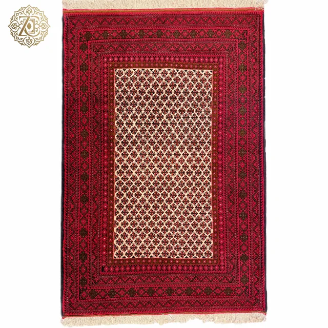 فرش دستبافت 3متری تمام پشم نقش برگ تاکی زمینه کرم بلوچ کد030012