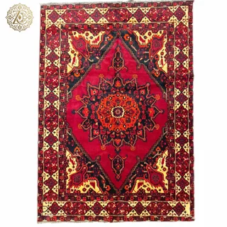 فرش دستبافت6متری تمام پشم نقش خورشیدی عشایری رنگ گیاهی کد060008
