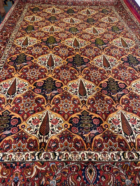 فرش دستبافت 6متری تمام پشم رنگ گیاهی نقش سروی چالشتر کدH6001